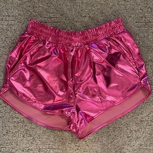 Metallic Leather Shorts